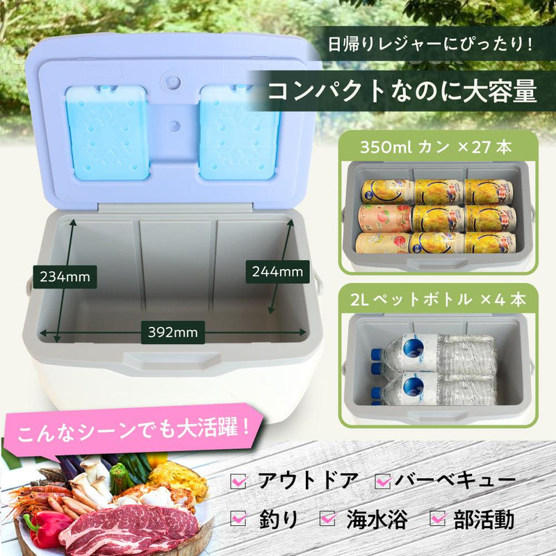 PYKES PEAK (パイクスピーク）クーラーボックス 20L (保冷剤付き) BBQ ピクニック レジャー用 【FUN SERIES】NORDICBLUE ※予約販売商品です - PYKES PEAK
